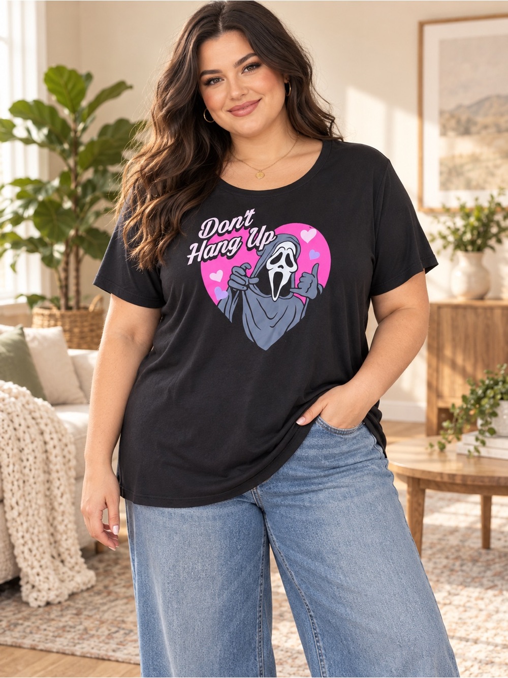 Torrid Ghost Face Don’t Hang Up Graphic Tee Black Size 2 2X NWT #318
